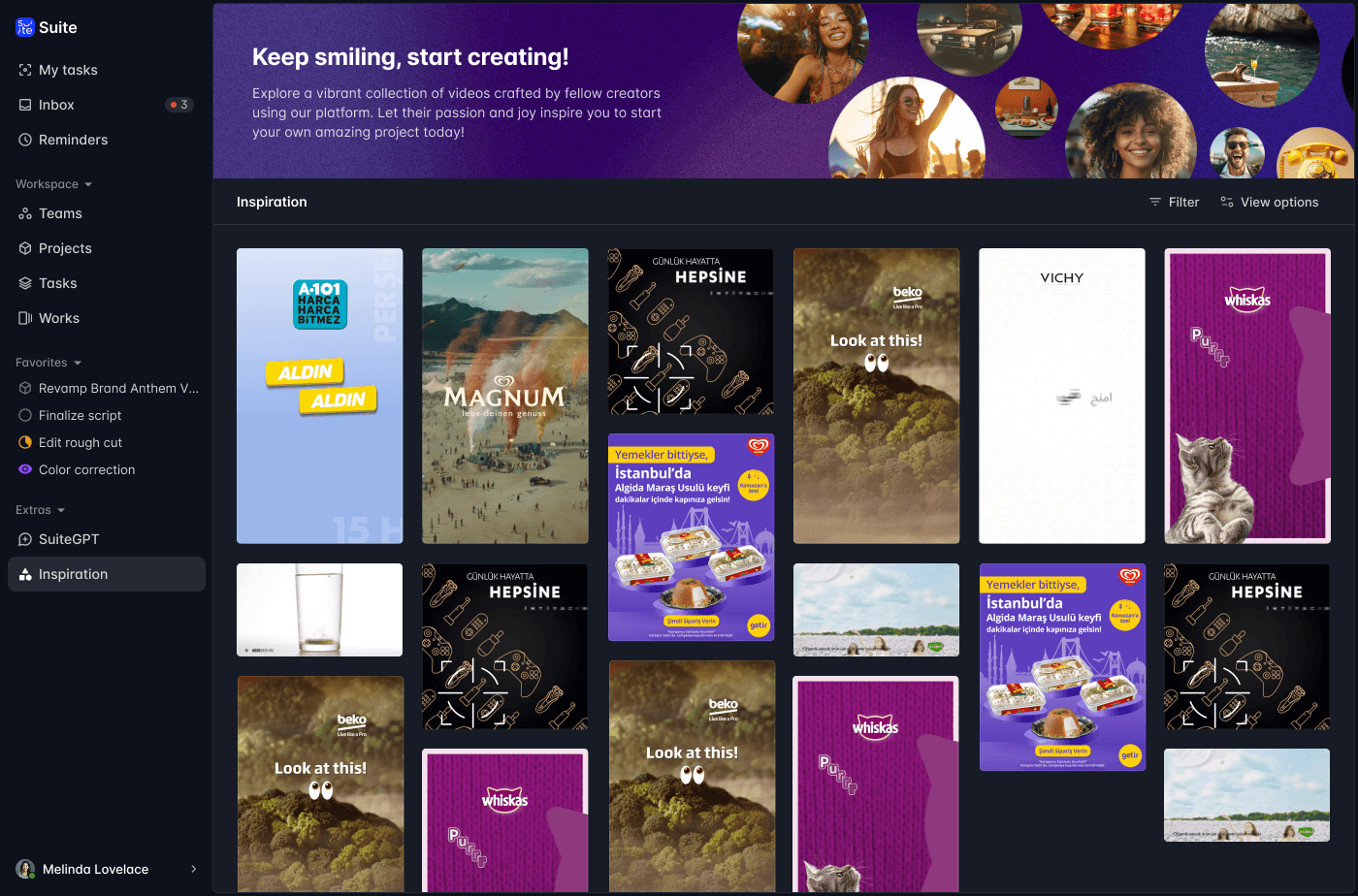 Suite by 9-16 | Creativity comes into being as performance with Suite.